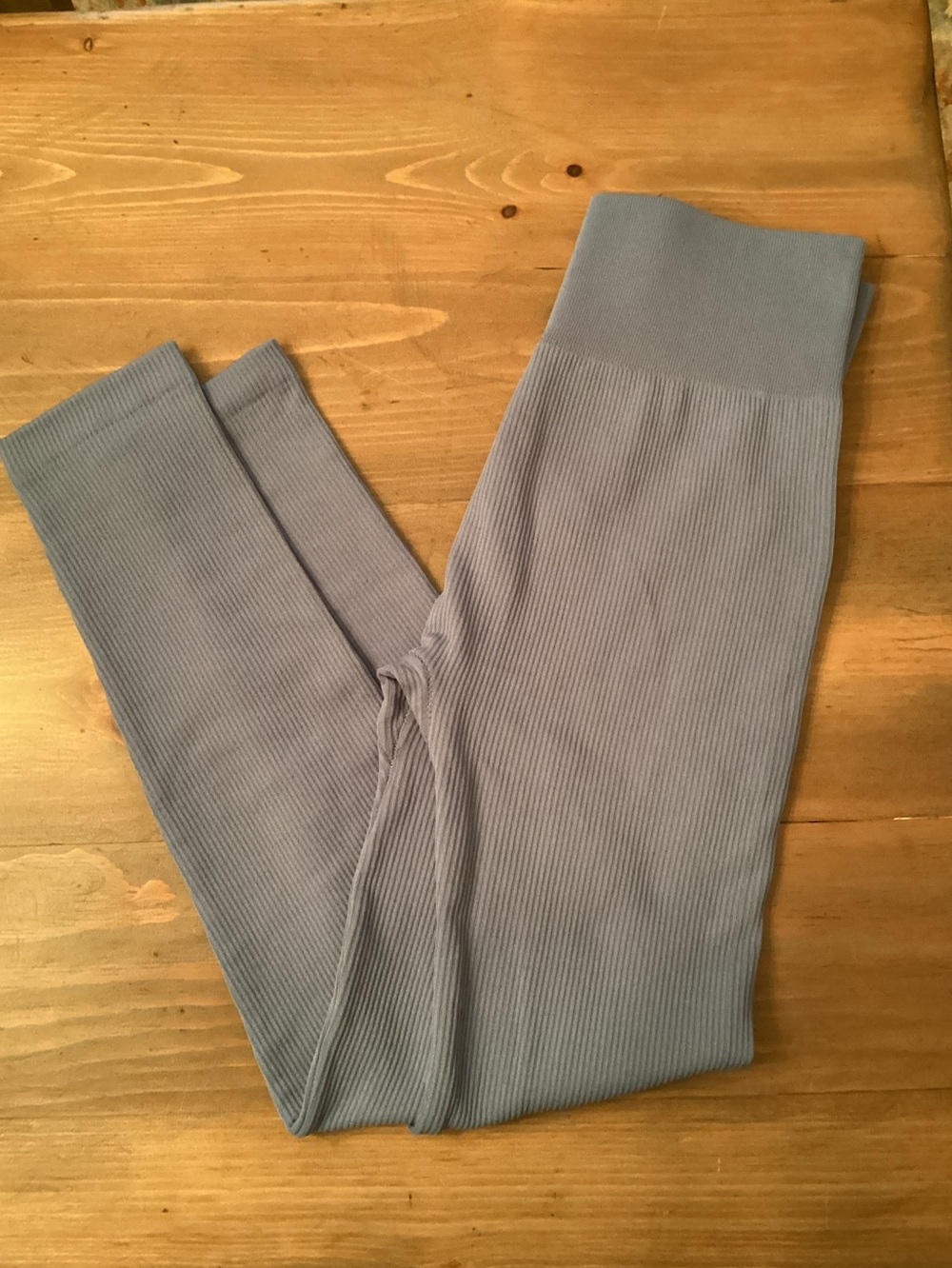 STREETWEAR SOCIETY L/XL PERIWINKLE BLUE RIBBED LEGGINGS